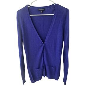 Banana Republic Royal Blue Metallic Button Down Cardigan - M